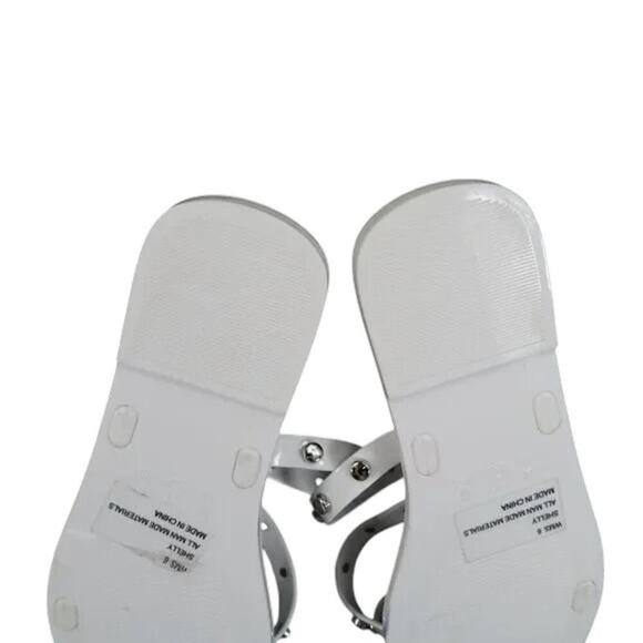 Dolce Vita Shoes Womens 6 Sandals Jelly Slides Casual Stud Flats White Shelly - Picture 7 of 12